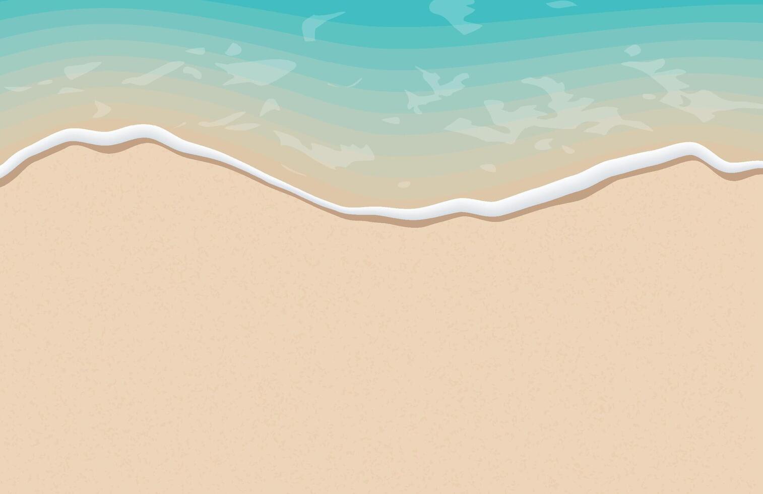 suave olas con espuma de azul Oceano en el arenoso verano playa. vector