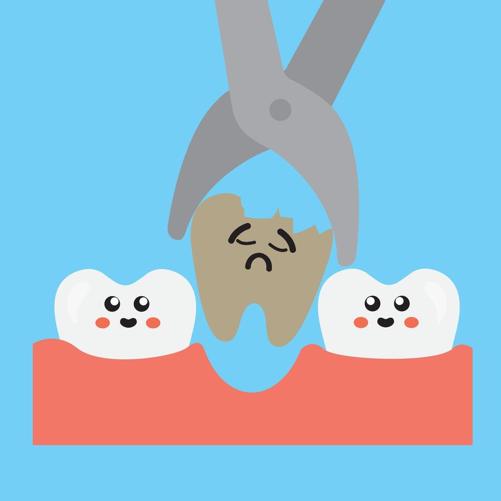 pérdida de dientes medicina, el concepto de atención de la salud. el concepto de cuidado dental. vector