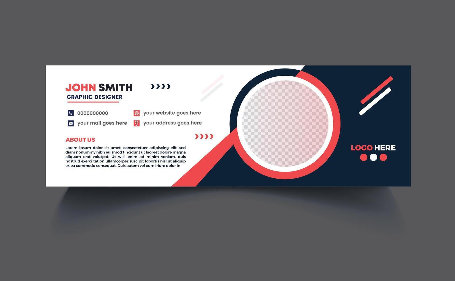 Professional Modern Email Signature Design Template Pro EPS10 vector