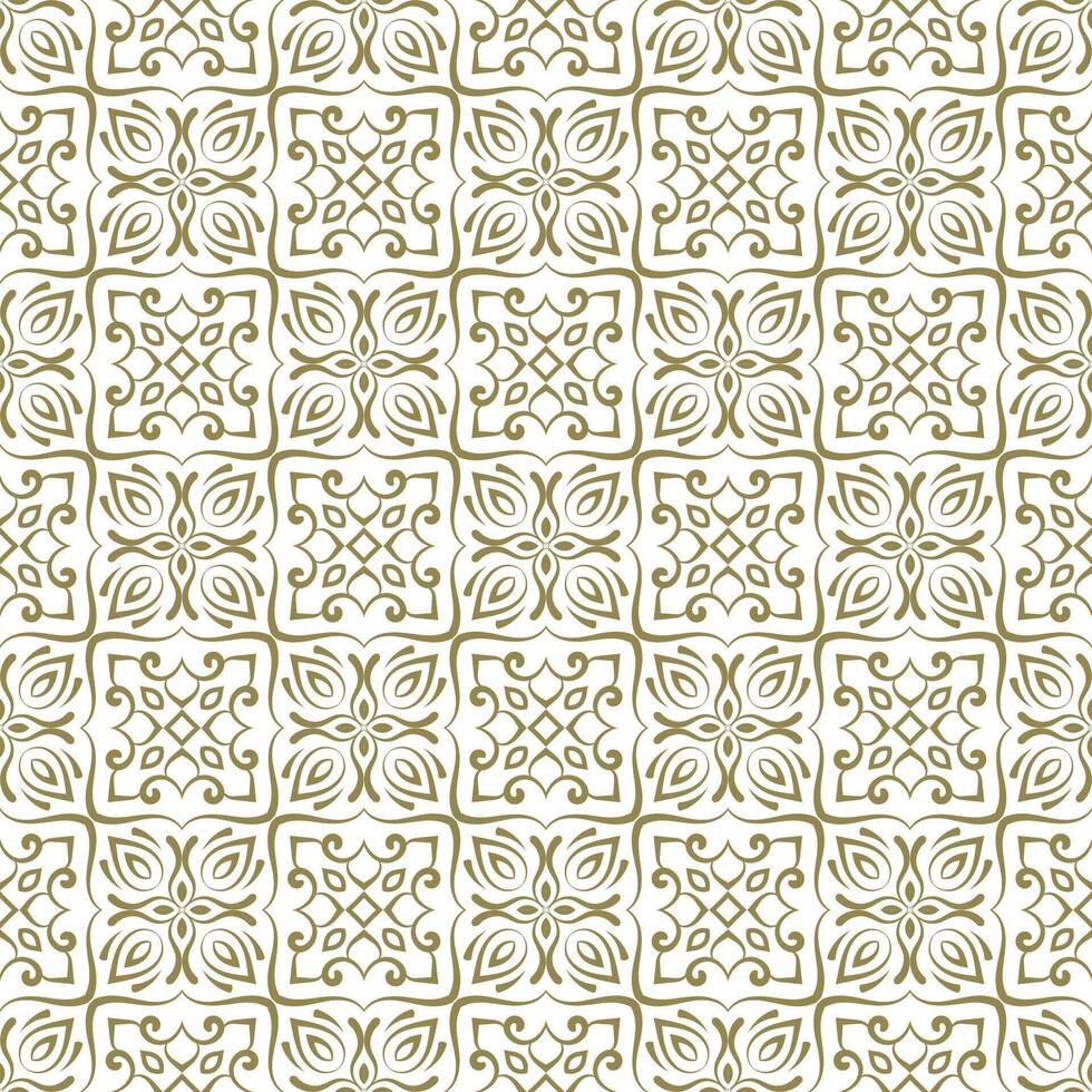 seamless square swirl ornamental pattern design for textile and invitation vector