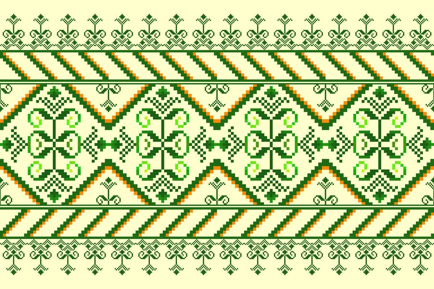 Pixel pattern ethnic oriental traditional design fabric pattern textile vector