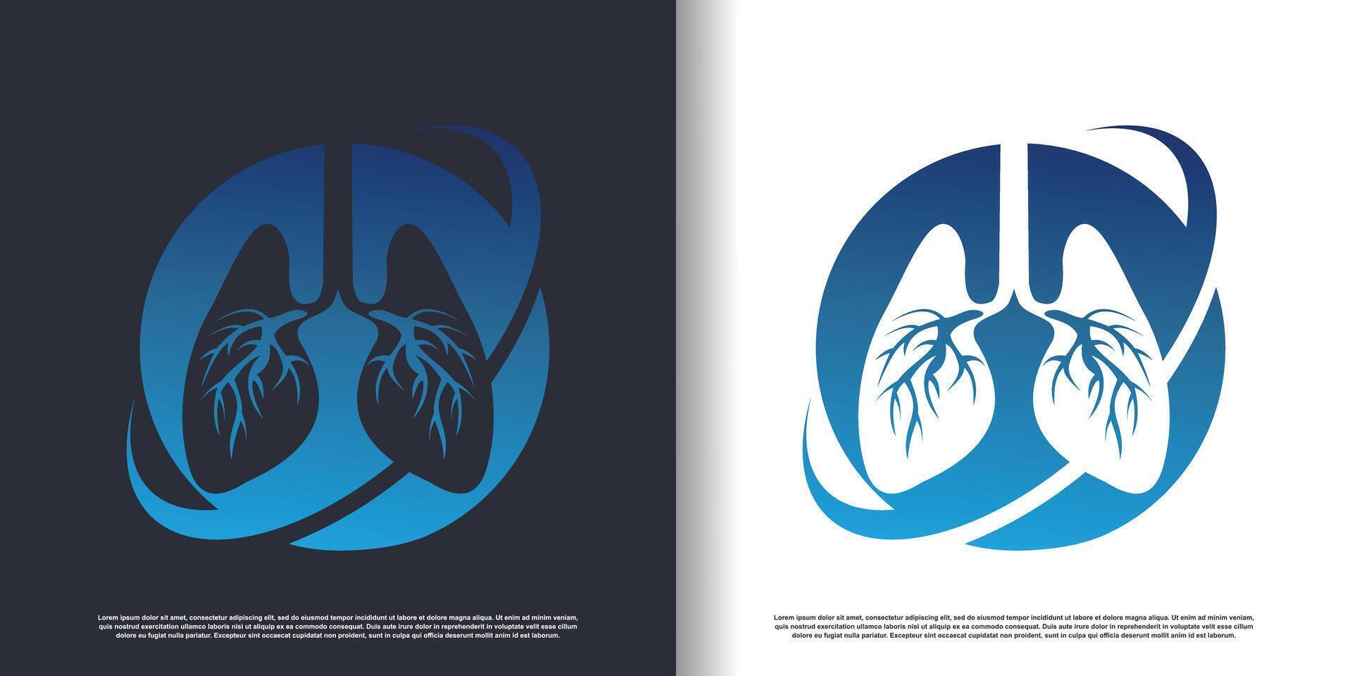 lungs logo design with creative concept premium vector