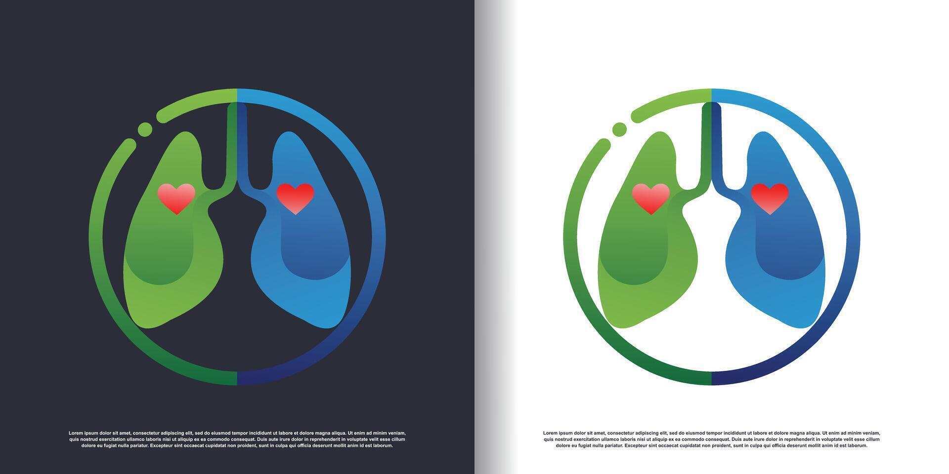 lungs logo design with creative concept premium vector