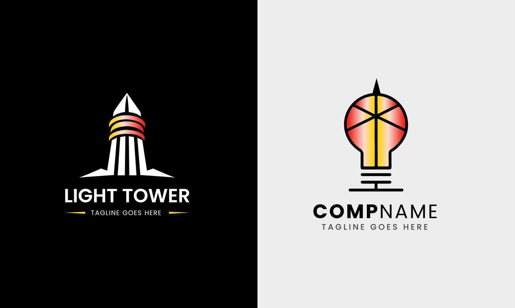 Light tower, light power house, building ocean sea natural hill icon sample design template vector