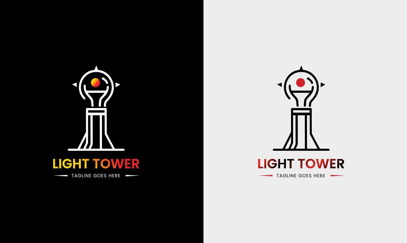 Light tower, light power house, building ocean sea natural hill icon sample design template vector