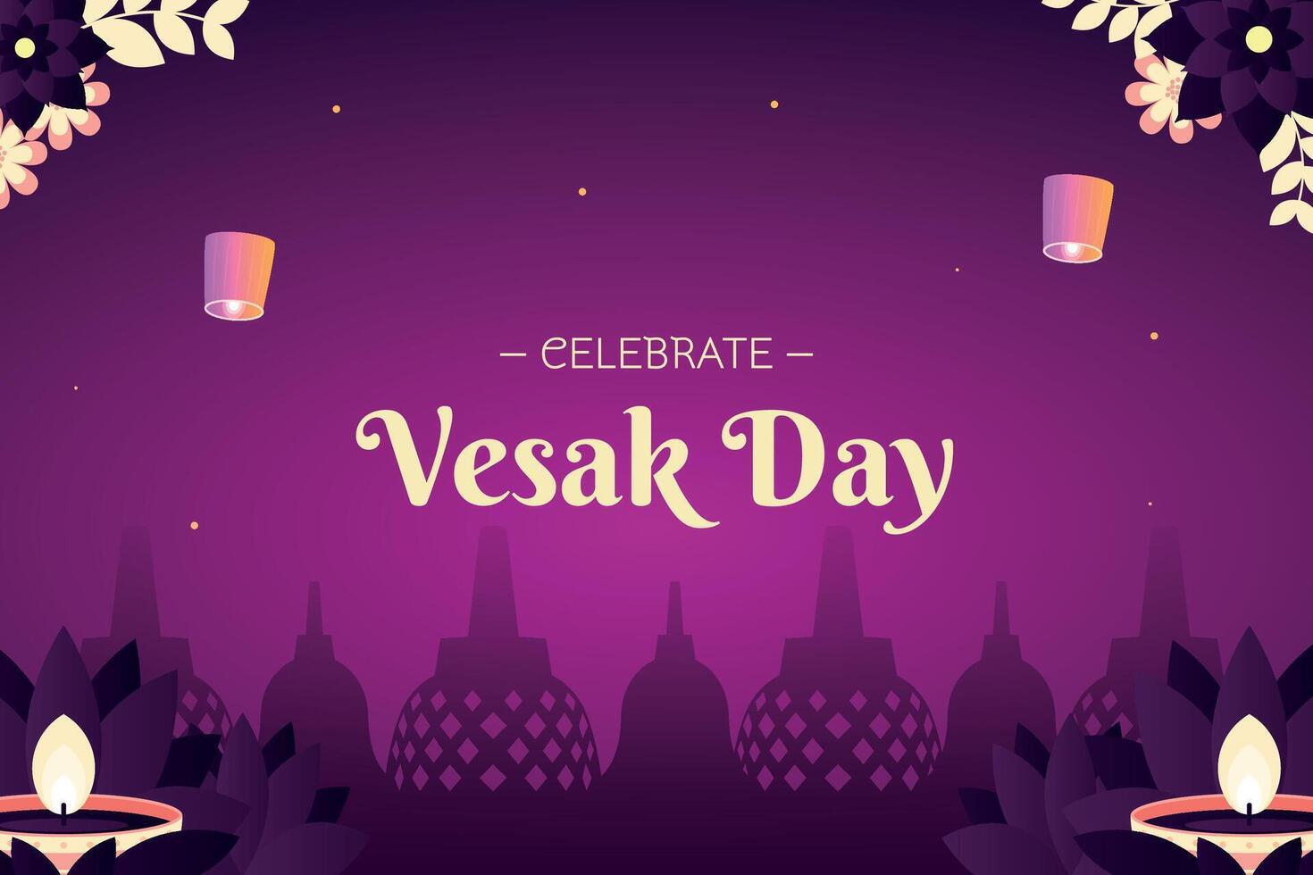 Gradient vesak background template design vector