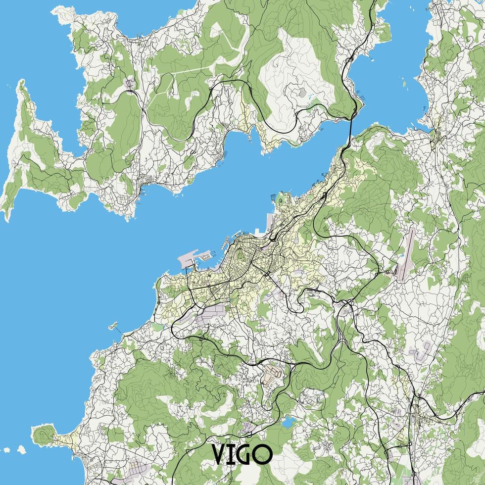 vigo España mapa póster Arte vector