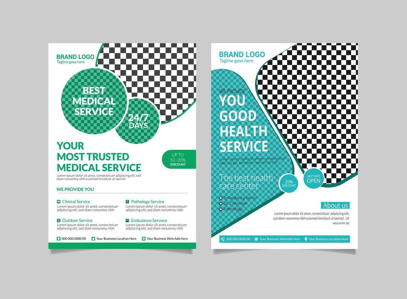 healthcare and medical Corporate flyer or poster design, Brochure Flyer Layout template design vector