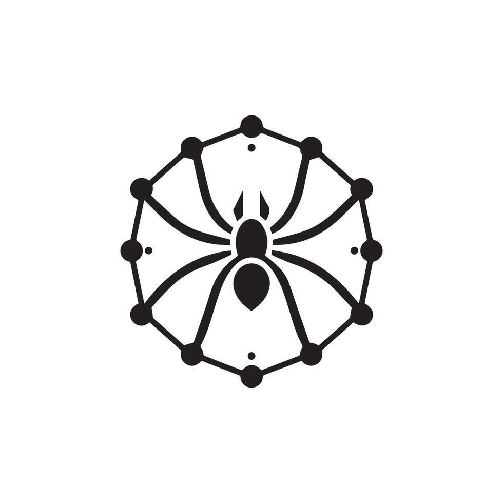 minimalist spider logo on a white background vector