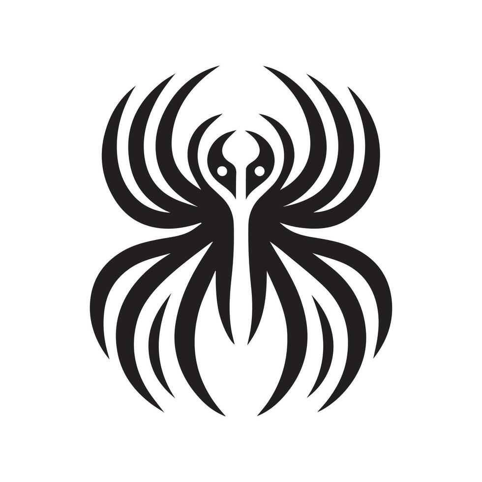 minimalist spider logo on a white background vector