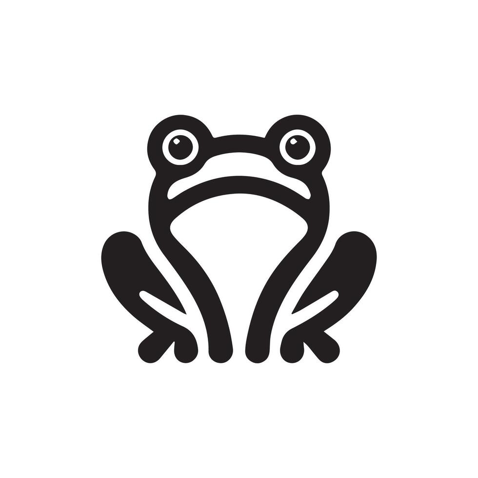 minimalist frog logo on a white background vector