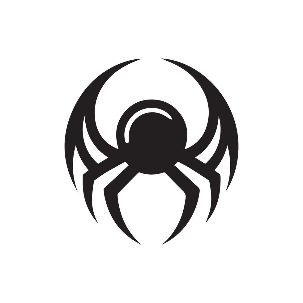 minimalist spider logo on a white background vector