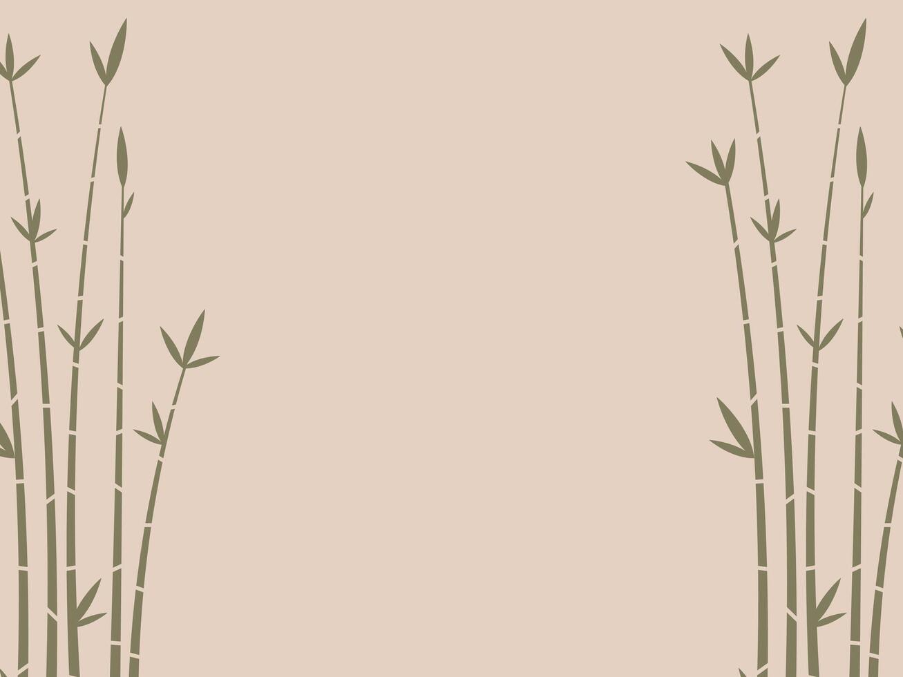 Tropical background with bamboo. Pastel abstract background with plants. Summer illustration with copy space for text vector