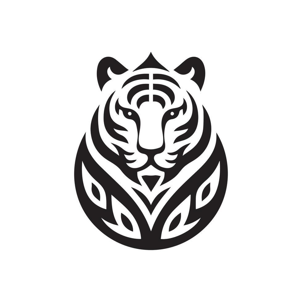minimalist tiger logo on a white background vector