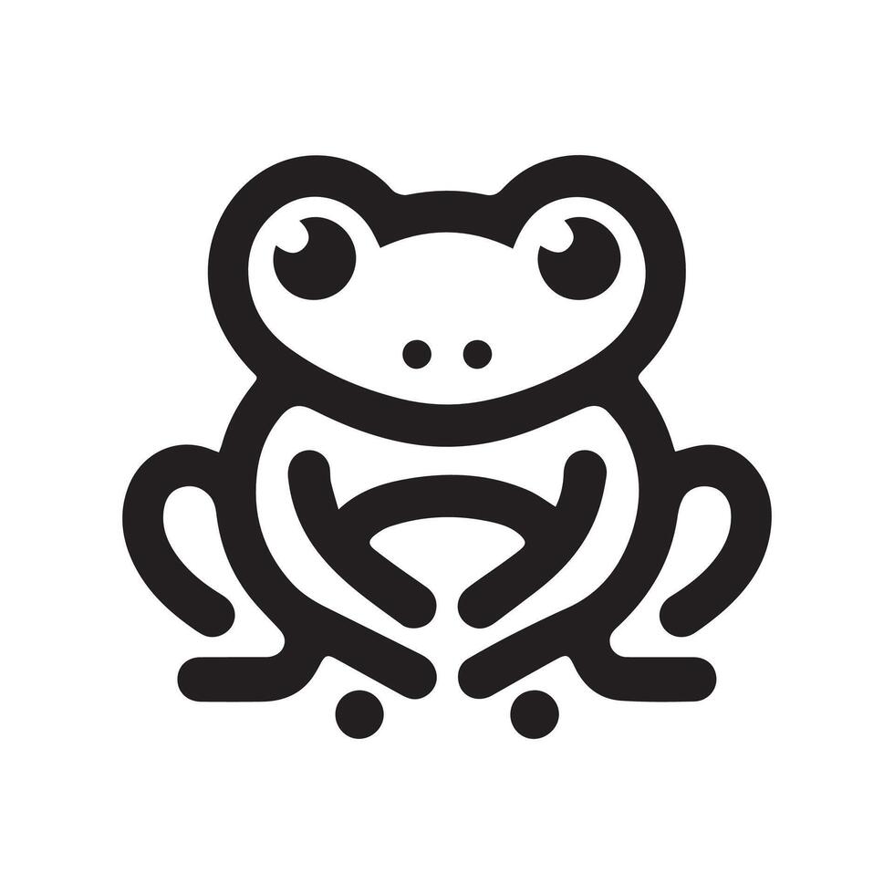 minimalist frog logo on a white background vector