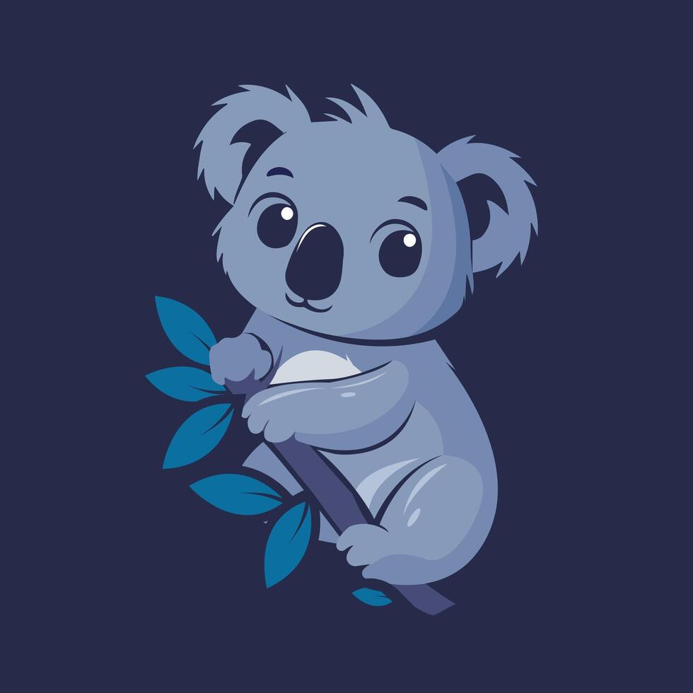 flat design illustration of koala vector