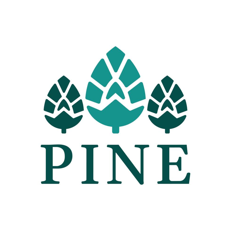 pine tree flat minimalist logo vector