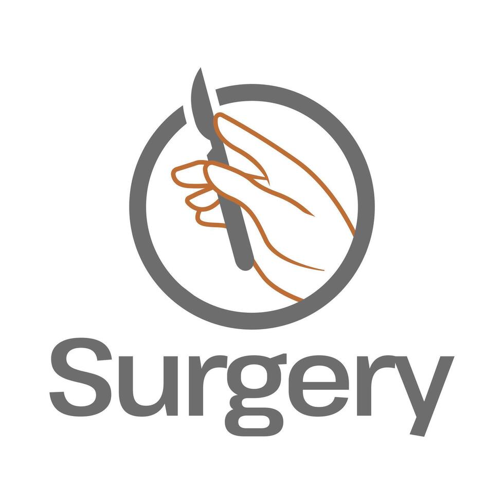 surgery flat minimalist modern logo vector