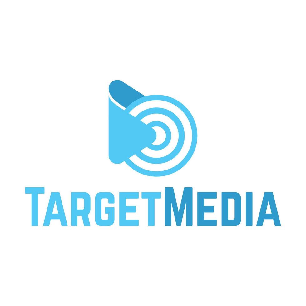 circulo medios de comunicación plano logo diseño vector
