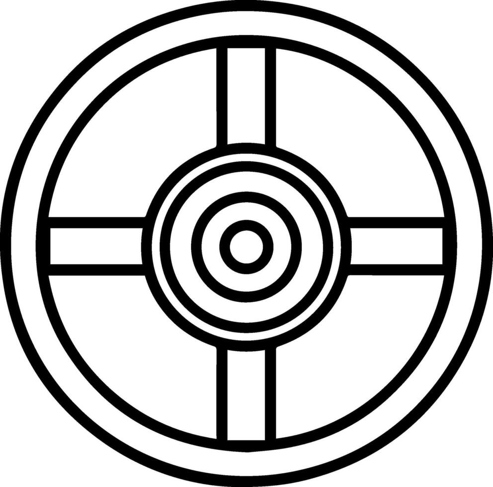Steering Wheel black line style image vector