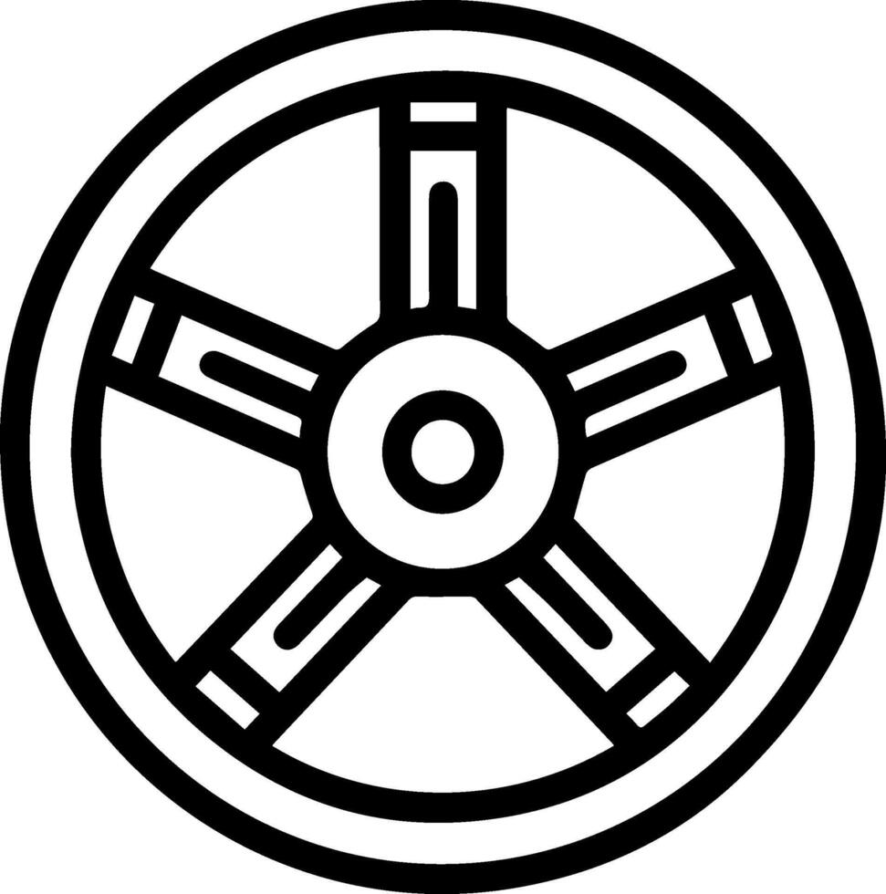 Steering Wheel black line style image vector