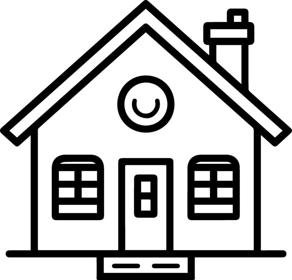 House black line style illustration vector