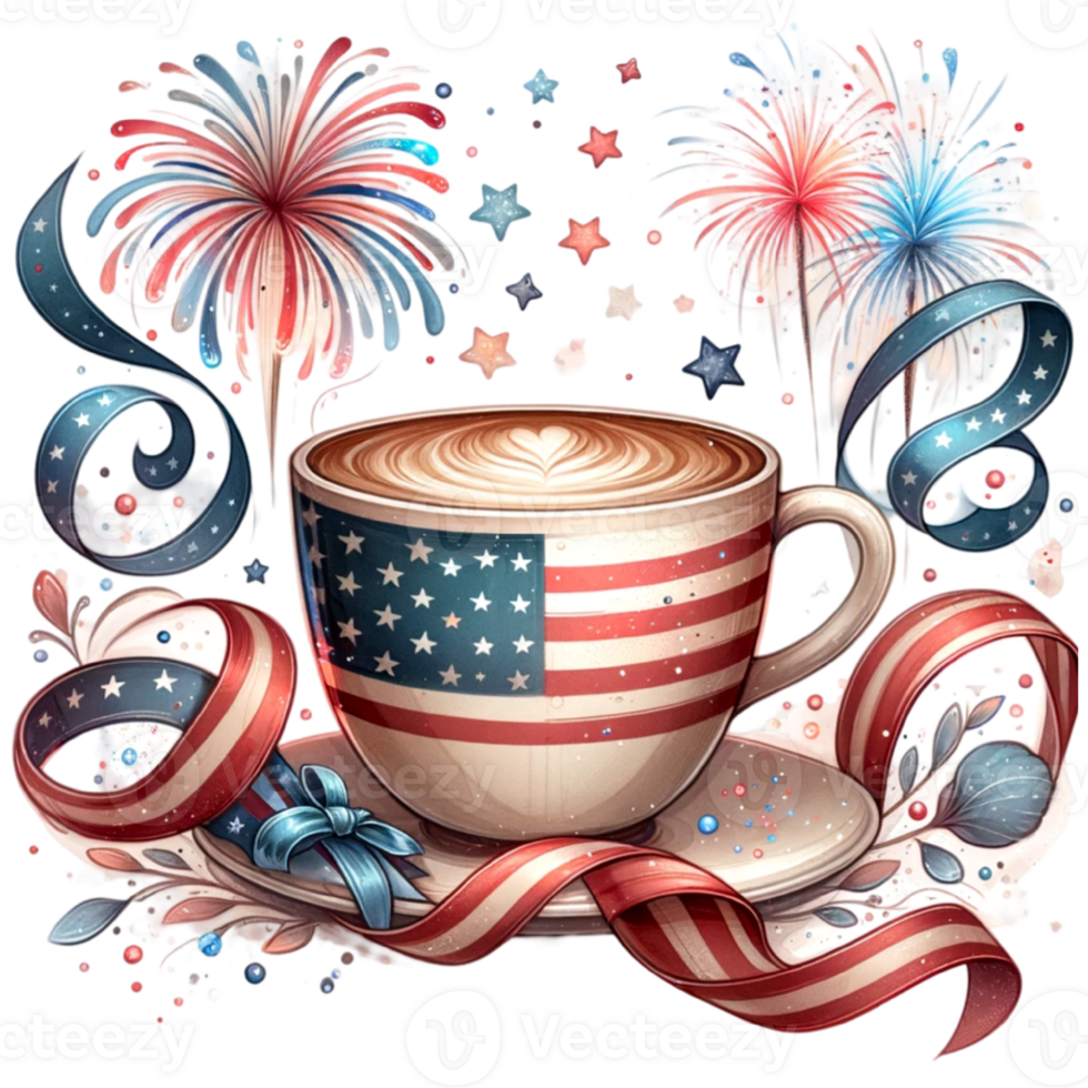 4th July Cute Coffee Cup Clipart 4Th July Clipart, Cute Coffee Cup Art png