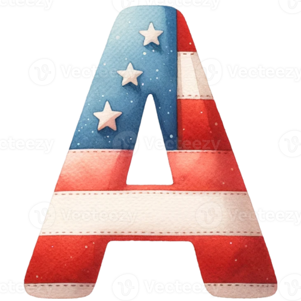 4th of July Alphabet and Number bringing the essence of Independence Day to your creations png
