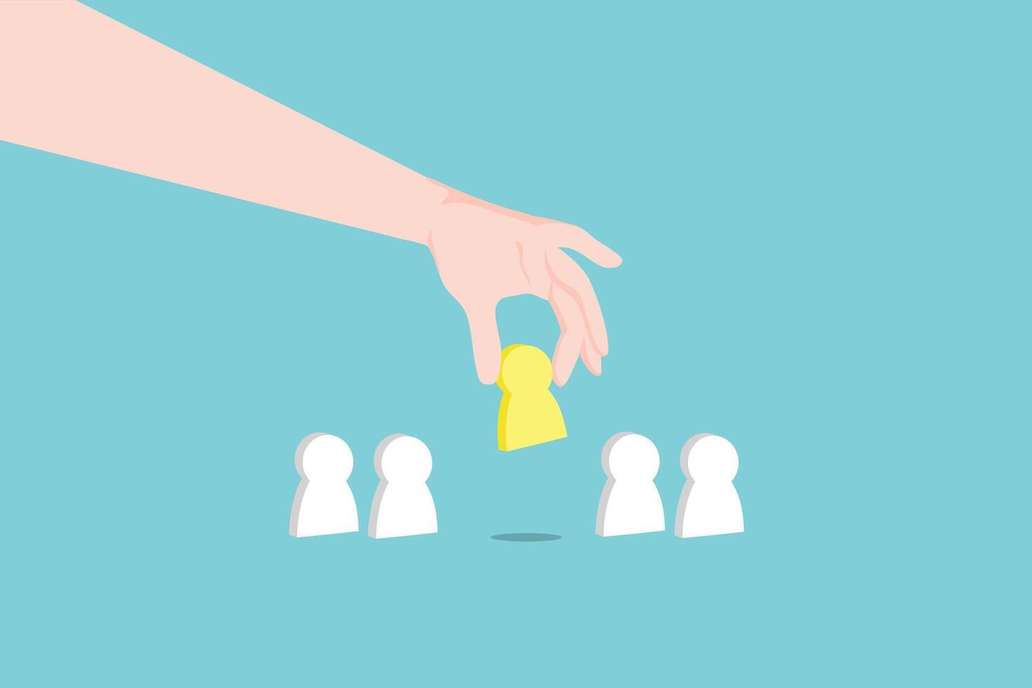 Businessman in search of new employees and specialists. The concept of personnel selection and management within the team. Dismissal and hiring people to work. Human Resource Management. vector
