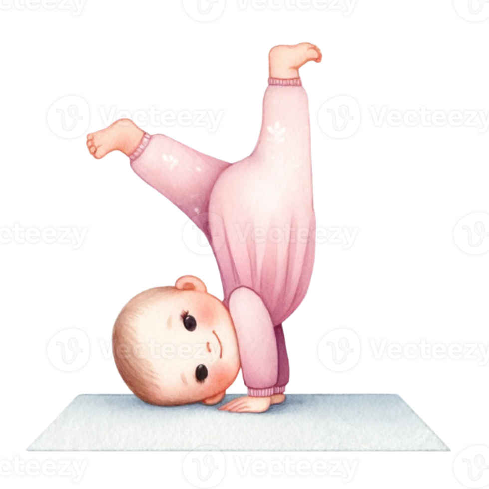 Freude im das Ruhe und süß Baby im Yoga Clip Art Baby Dusche Einladungen, oder Yoga Studio Flyer, diese Digital herunterladen beinhaltet ein einstellen von handgemalt png