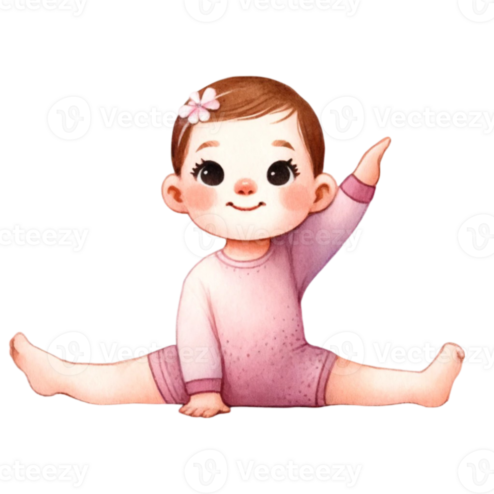 Delight in the Calm And Cute Baby in Yoga Clipart Baby Shower Invitations, Or Yoga Studio Flyers, This Digital Download Includes A Set Of Hand-Drawn png