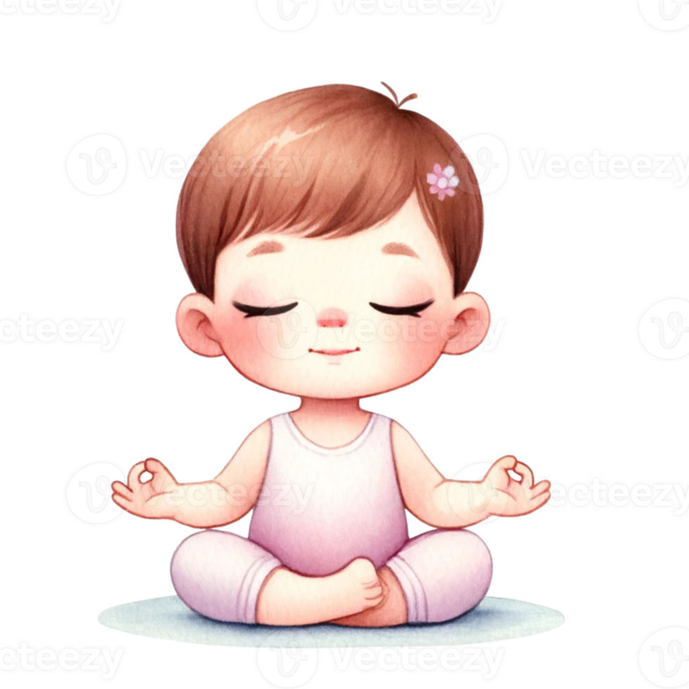 Delight in the Calm And Cute Baby in Yoga Clipart Baby Shower Invitations, Or Yoga Studio Flyers, This Digital Download Includes A Set Of Hand-Drawn png