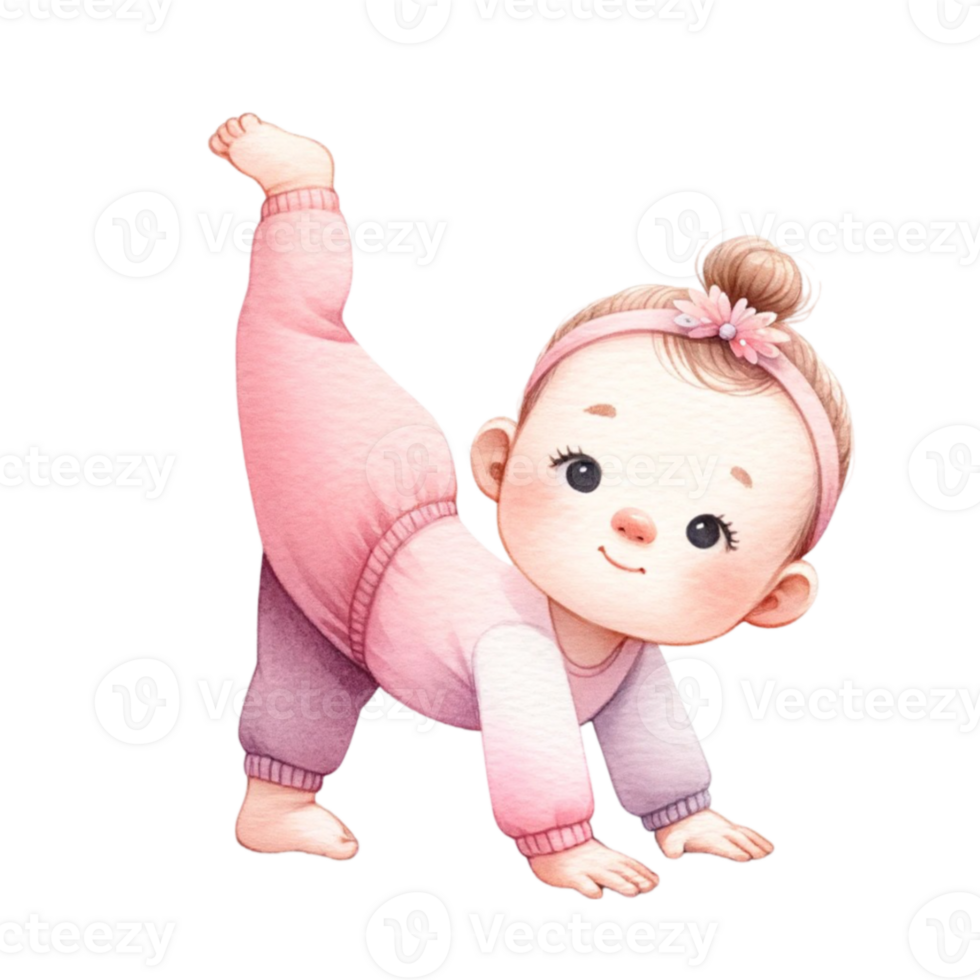 Delight in the Calm And Cute Baby in Yoga Clipart Baby Shower Invitations, Or Yoga Studio Flyers, This Digital Download Includes A Set Of Hand-Drawn png