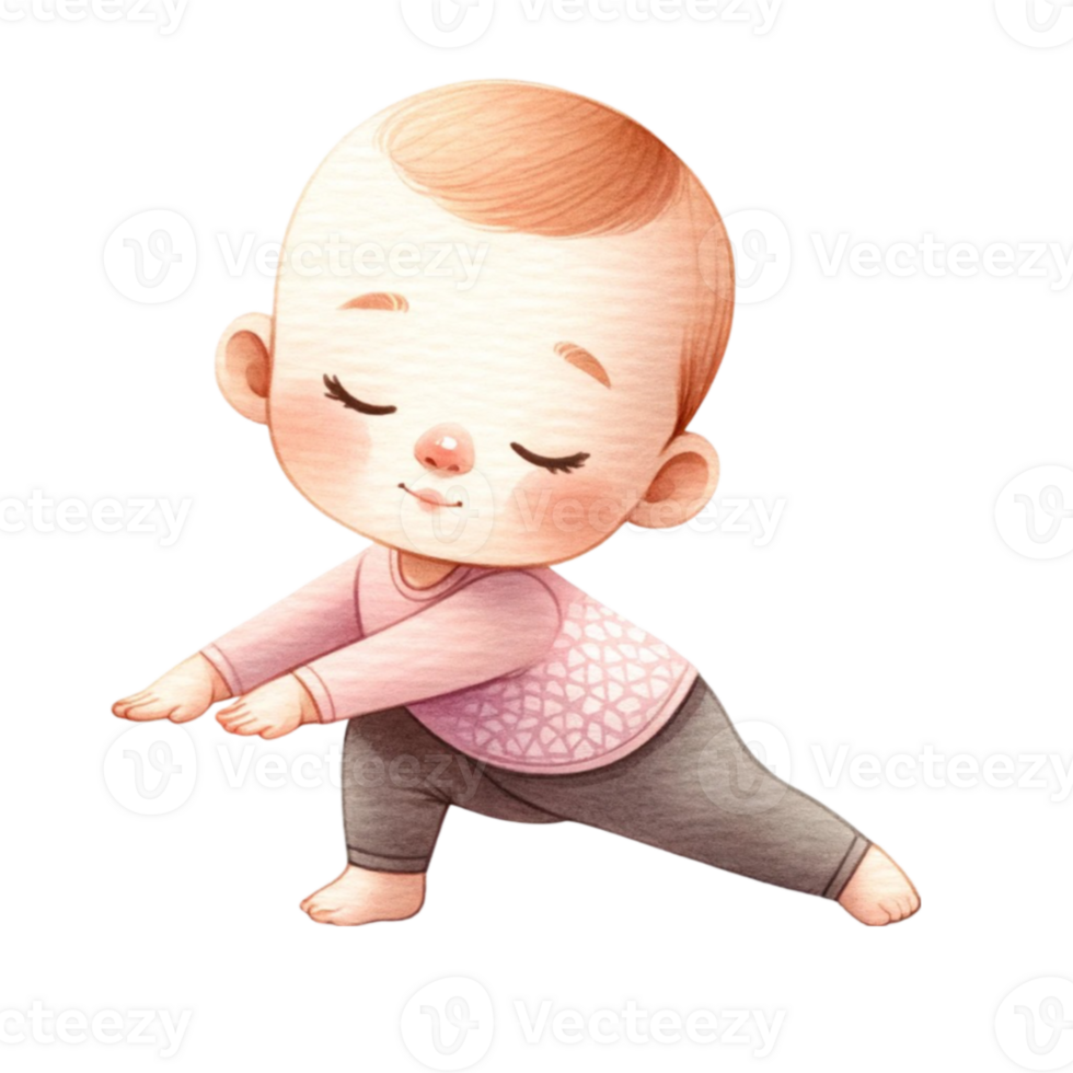 Delight in the Calm And Cute Baby in Yoga Clipart Baby Shower Invitations, Or Yoga Studio Flyers, This Digital Download Includes A Set Of Hand-Drawn png