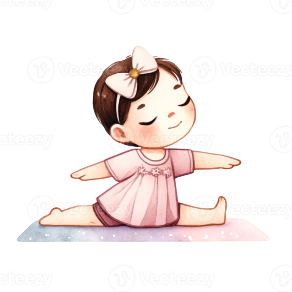 Delight in the Calm And Cute Baby in Yoga Clipart Baby Shower Invitations, Or Yoga Studio Flyers, This Digital Download Includes A Set Of Hand-Drawn png