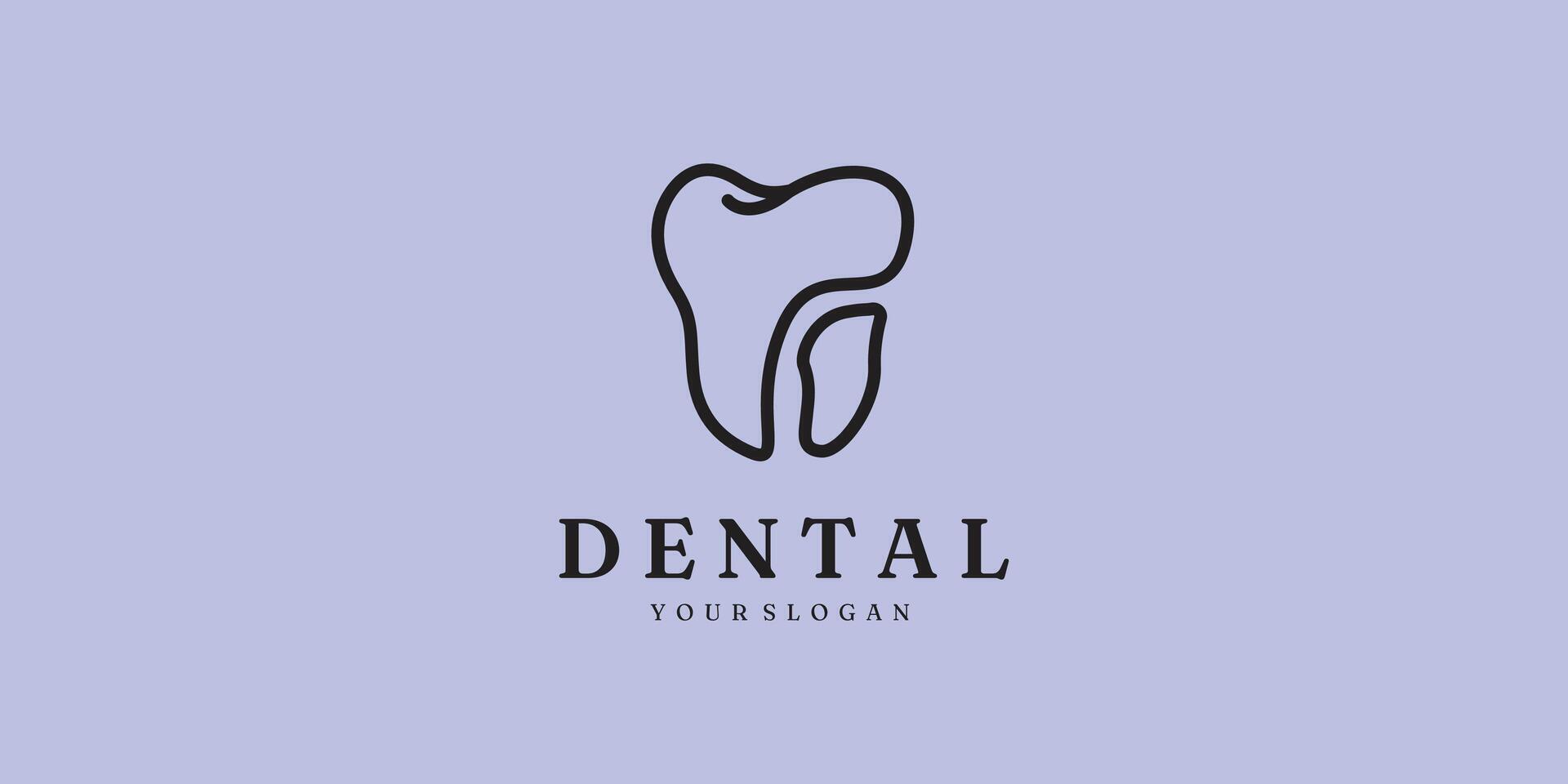 logo dental line art minimalist simple logo illustration design vector