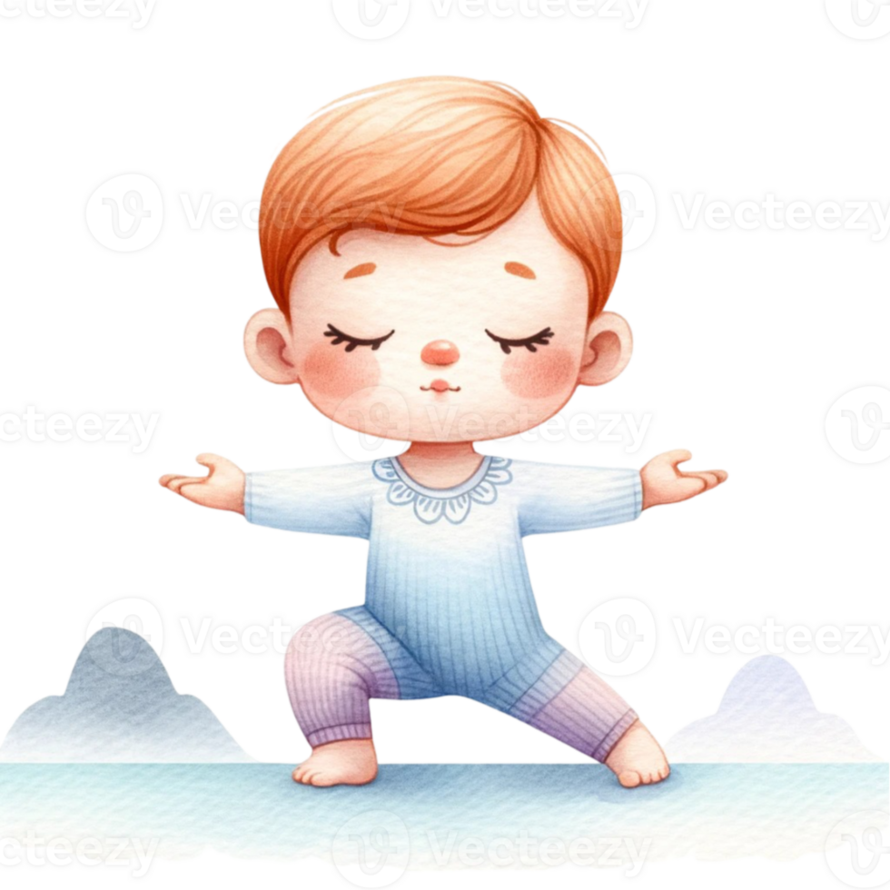 Delight in the Calm And Cute Baby in Yoga Clipart Baby Shower Invitations, Or Yoga Studio Flyers, This Digital Download Includes A Set Of Hand-Drawn png