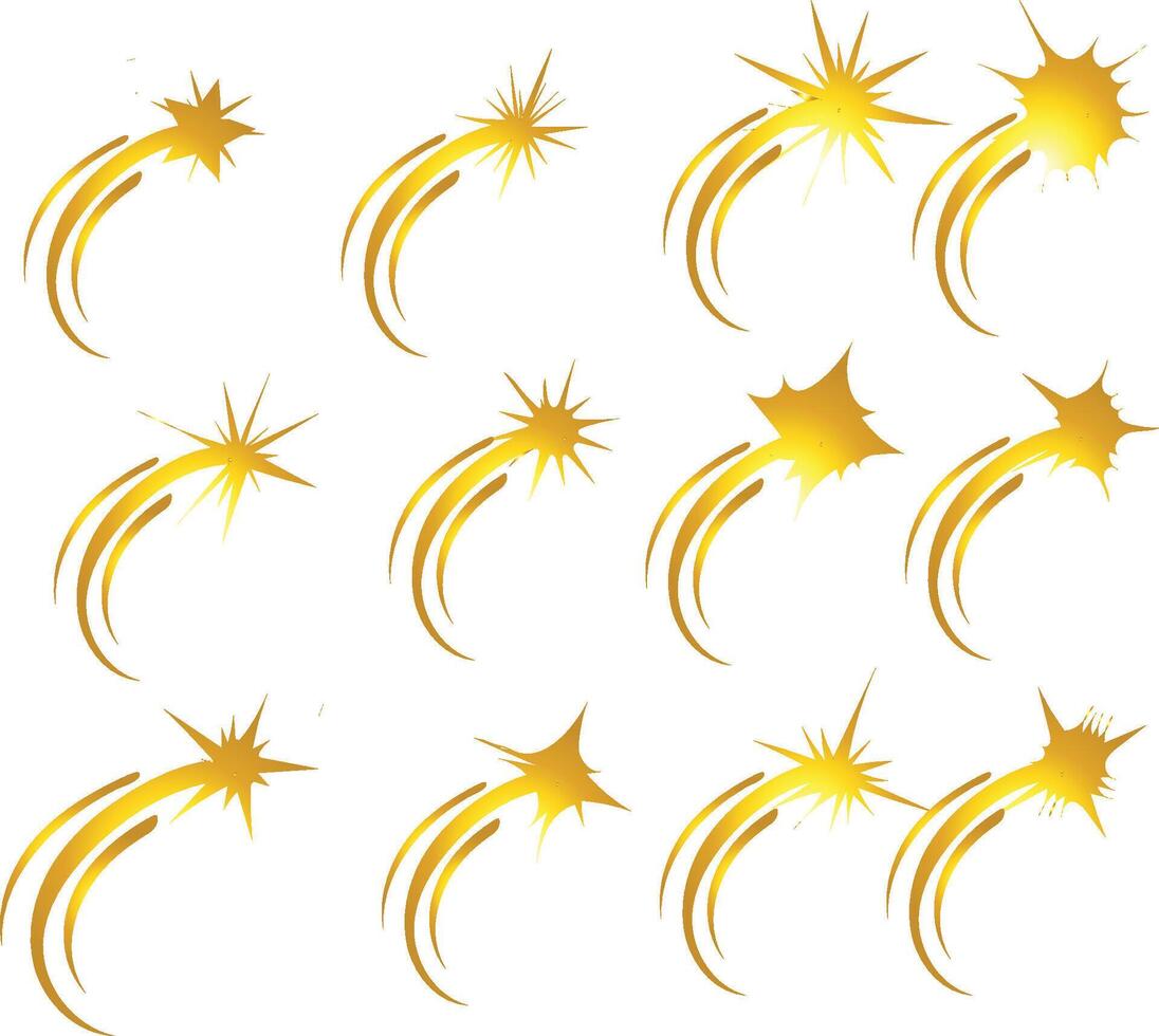 set of shooting stars vector