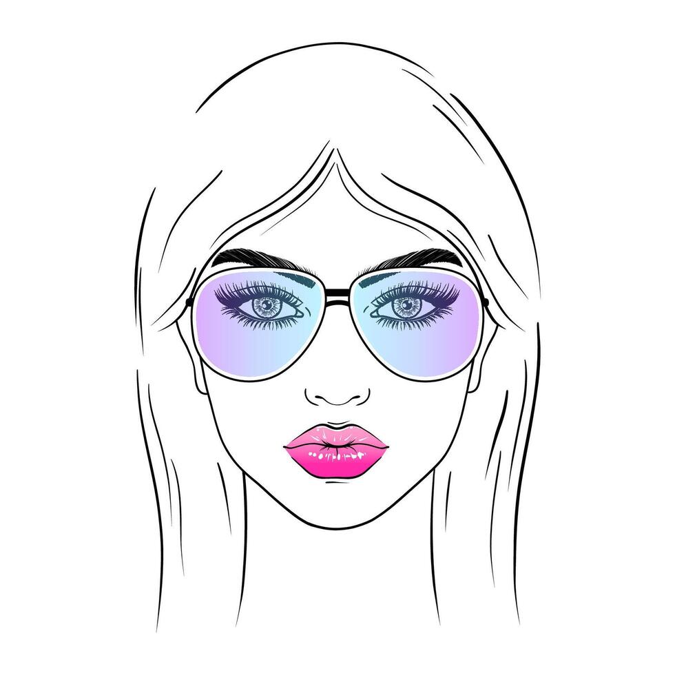 woman in sunglasses vector