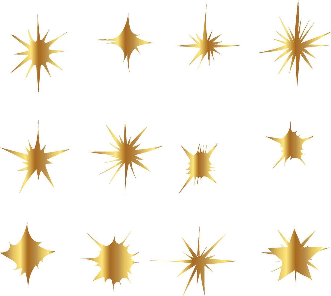 gold sparkling star collection vector