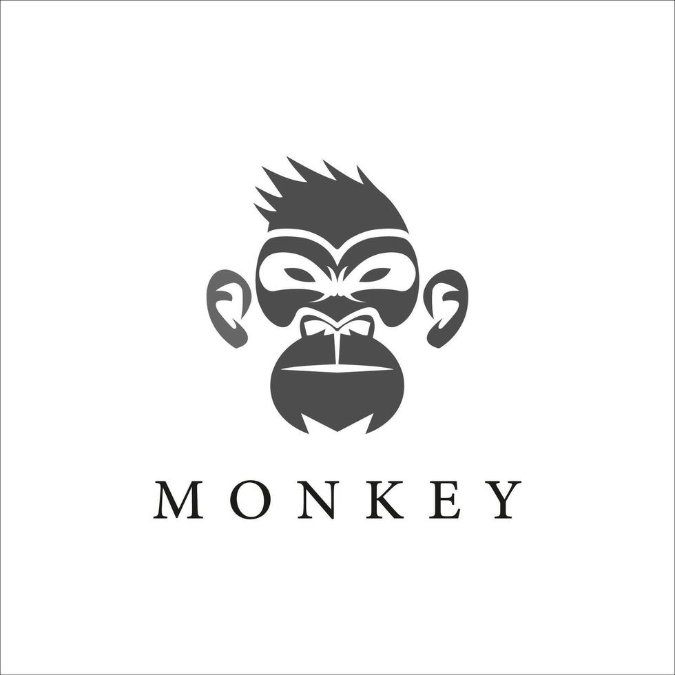monkey face logo design illustration vector