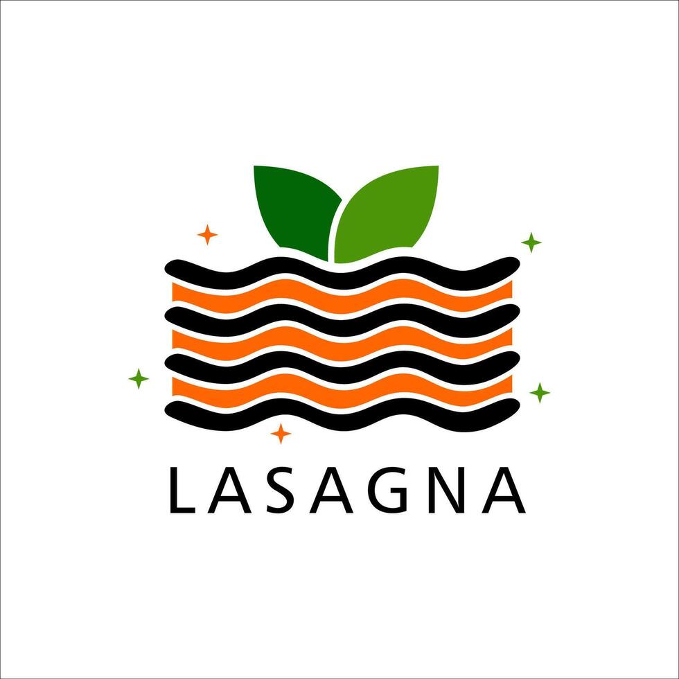 lasaña logo modelo ilustración diseño vector