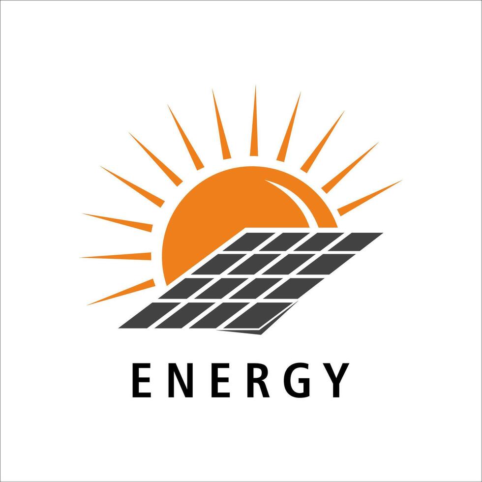 sun energy logo symbol illustration design vector