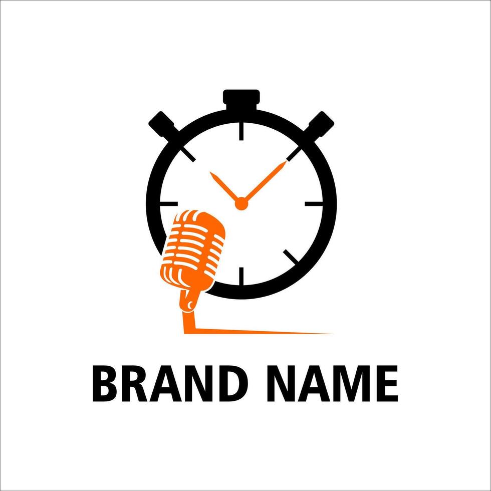 time podcast logo template illustration design vector