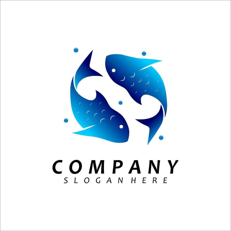 fish logo template illustration design vector
