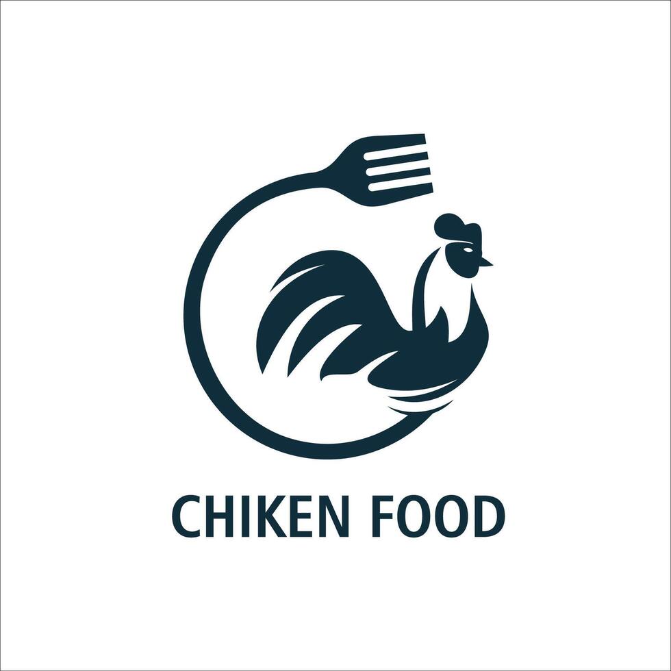 comida pollo logo modelo ilustración diseño vector