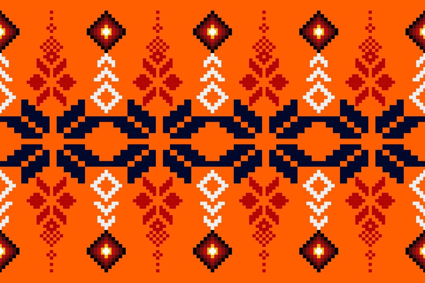 Pixel pattern ethnic oriental traditional fabric pattern textile African Indonesian vector