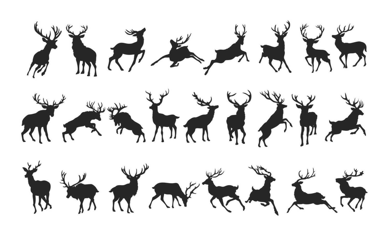 deer silhouette on white background vector