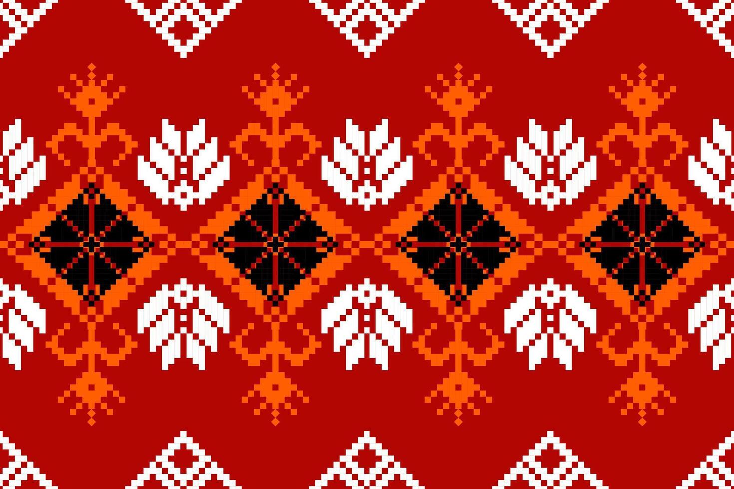 Pixel pattern ethnic oriental traditional fabric pattern textile African Indonesian vector