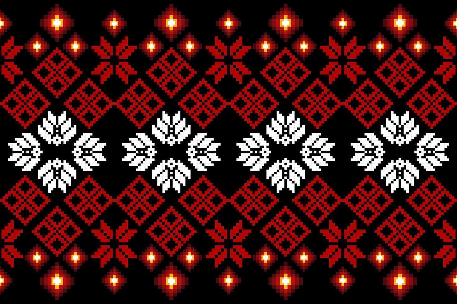 Pixel pattern ethnic oriental traditional fabric pattern textile African Indonesian vector